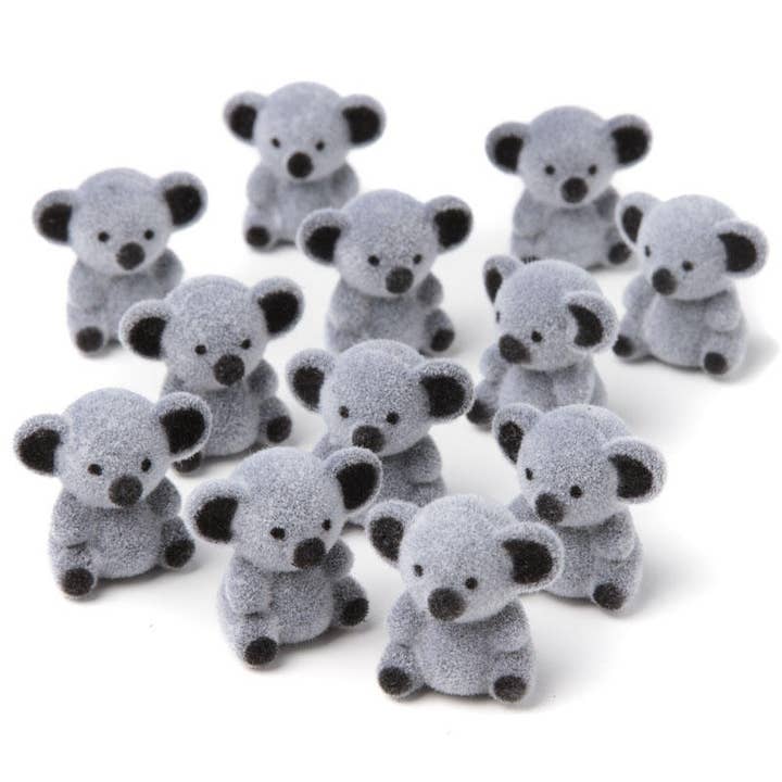 Factory Direct Craft - Wholesale Decorative Tabletop Object - 1" Miniature Flocked Baby Koala Bears (Bags of 12)