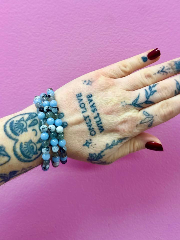 Natural Peace & Tranquility Combinaton Bracelet 6mm for wholesale by Luxury House of Crystals