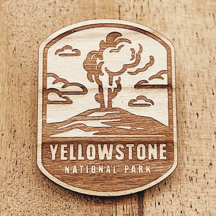 Yellowstone National Park Wooden Pin for wholesale by The Wooden Pin