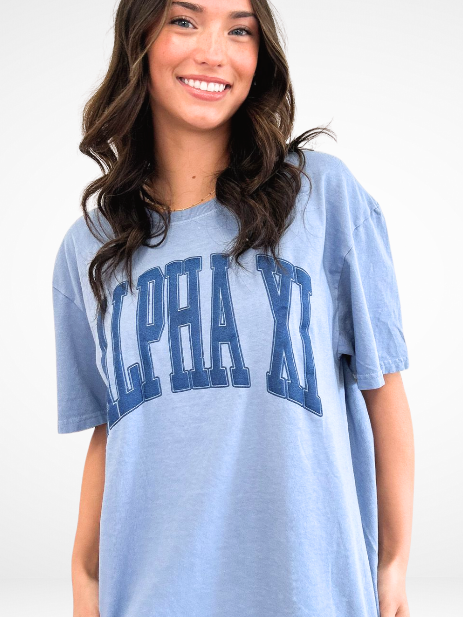 Duo Threads - Wholesale Screen Printed T-Shirt - Women's - Sorority Varsity Arch Puff Tee 2