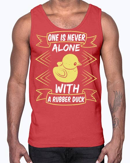 tshirt unlimited - Wholesale Tank top – Men's - One is never alone with a rubber duck Style 23#- ducks- Cotton Tank