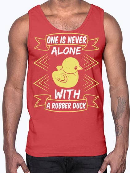 tshirt unlimited - Wholesale Tank top – Men's - One is never alone with a rubber duck Style 23#- ducks- Cotton Tank0