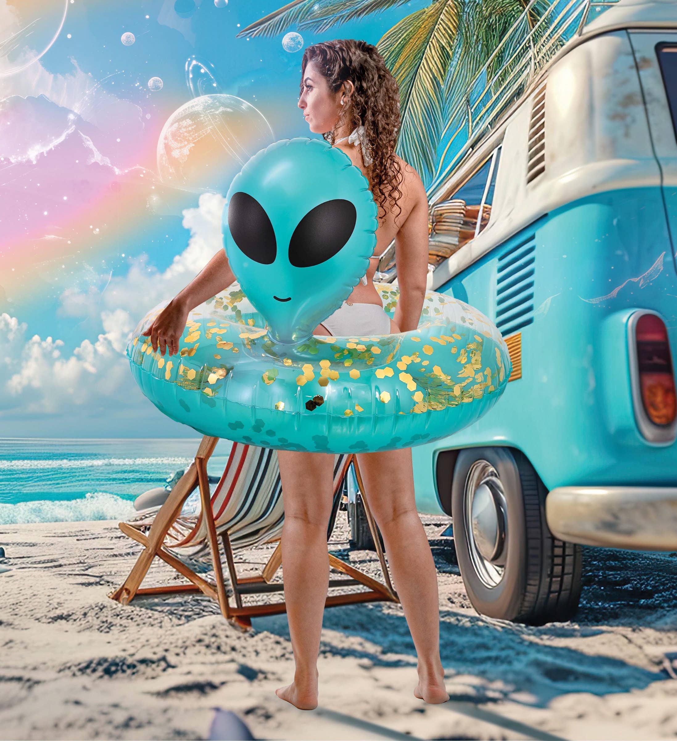 Cota Global - Wholesale Inflatables - POZA - ALIEN POOL TUBE - BLUE GOLD3