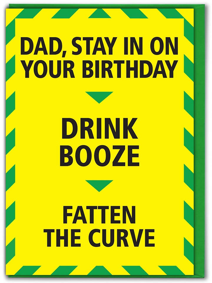 Tarjeta de cumpleaños divertida - Dad Fatten The Curve para venta al por mayor de Brainbox Candy