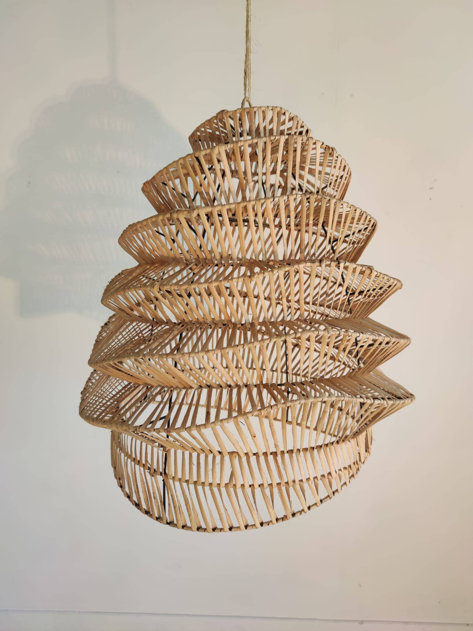 Office Objets - Wholesale Chandelier/Hanging Light - Woven rattan pendant in natural accordion shape20