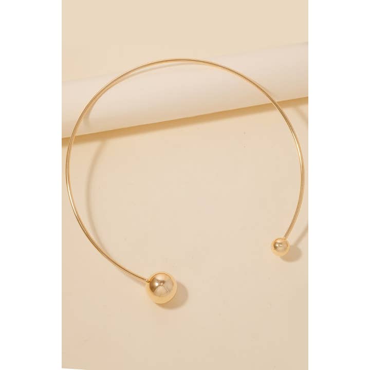 Double Metallic Ball Ends Wire Choker Necklace for wholesale by Anarchy Street