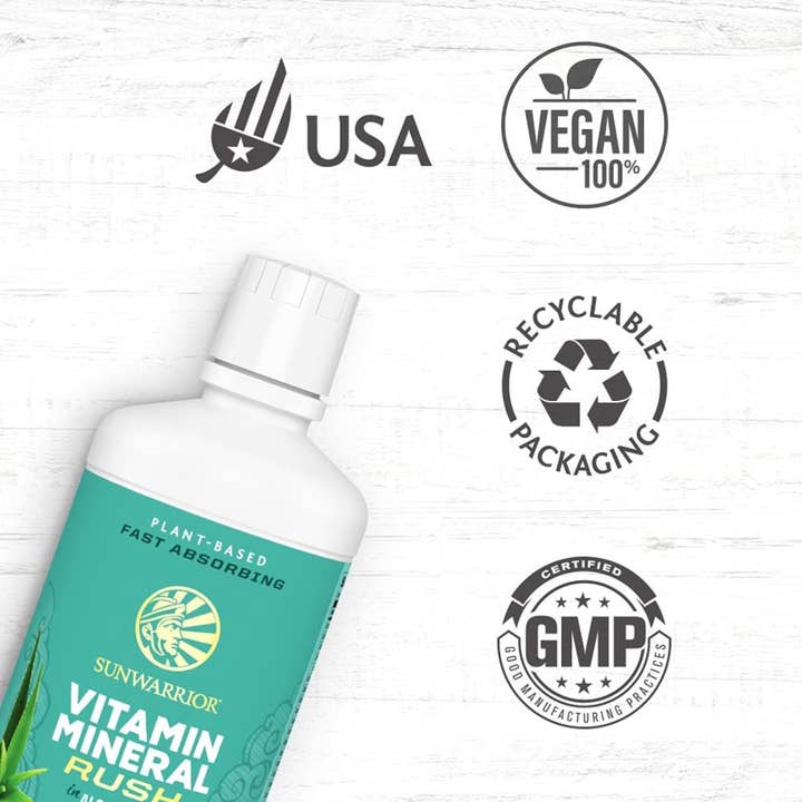 Sunwarrior - Vente Supplément oral/vitamine - Liquide Vitamin Mineral Rush - Jus d'aloe vera2