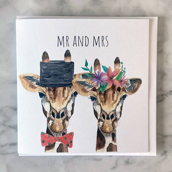 Sr. y Sra. Card, Tarjeta de Boda de Jirafa para venta al por mayor de Pippa & Paper