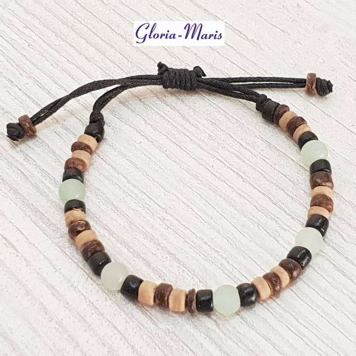 Gloria-Maris 6mm BG-3246 Surfer armband met natuurlijke parels voor wholesale door Gloria-Maris