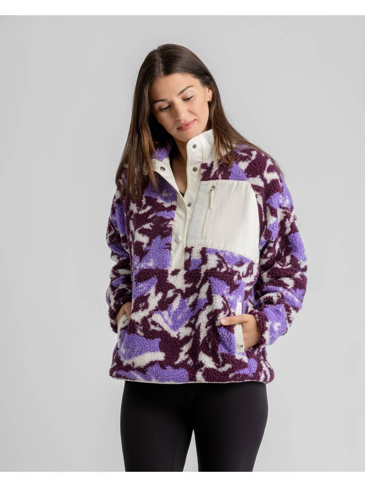 LIV Outdoor - Wholesale Fleece - Women's - Women's Tara Jersey Lined Snap-Up Pullover in Print