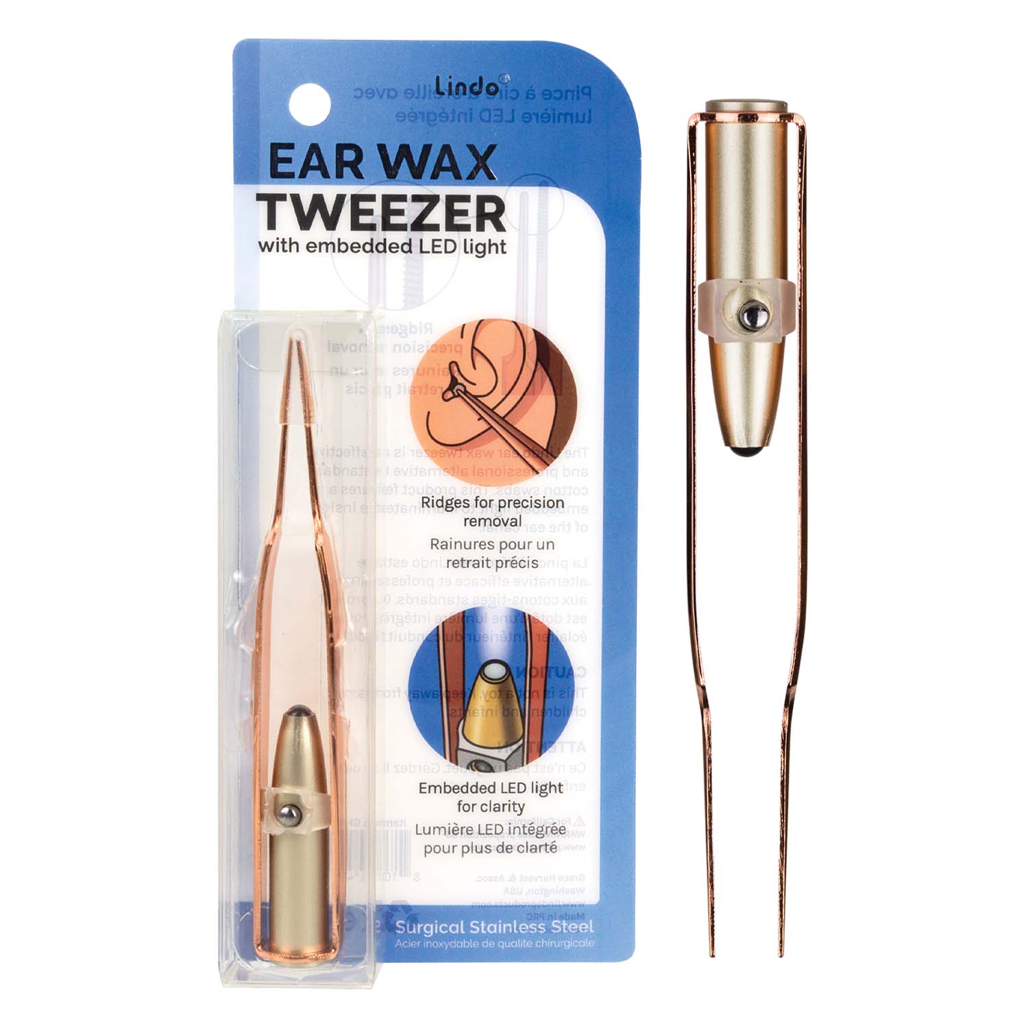 Lindo – wholesale Tweezers – Lindo Ear Wax Tweezer with LED light0