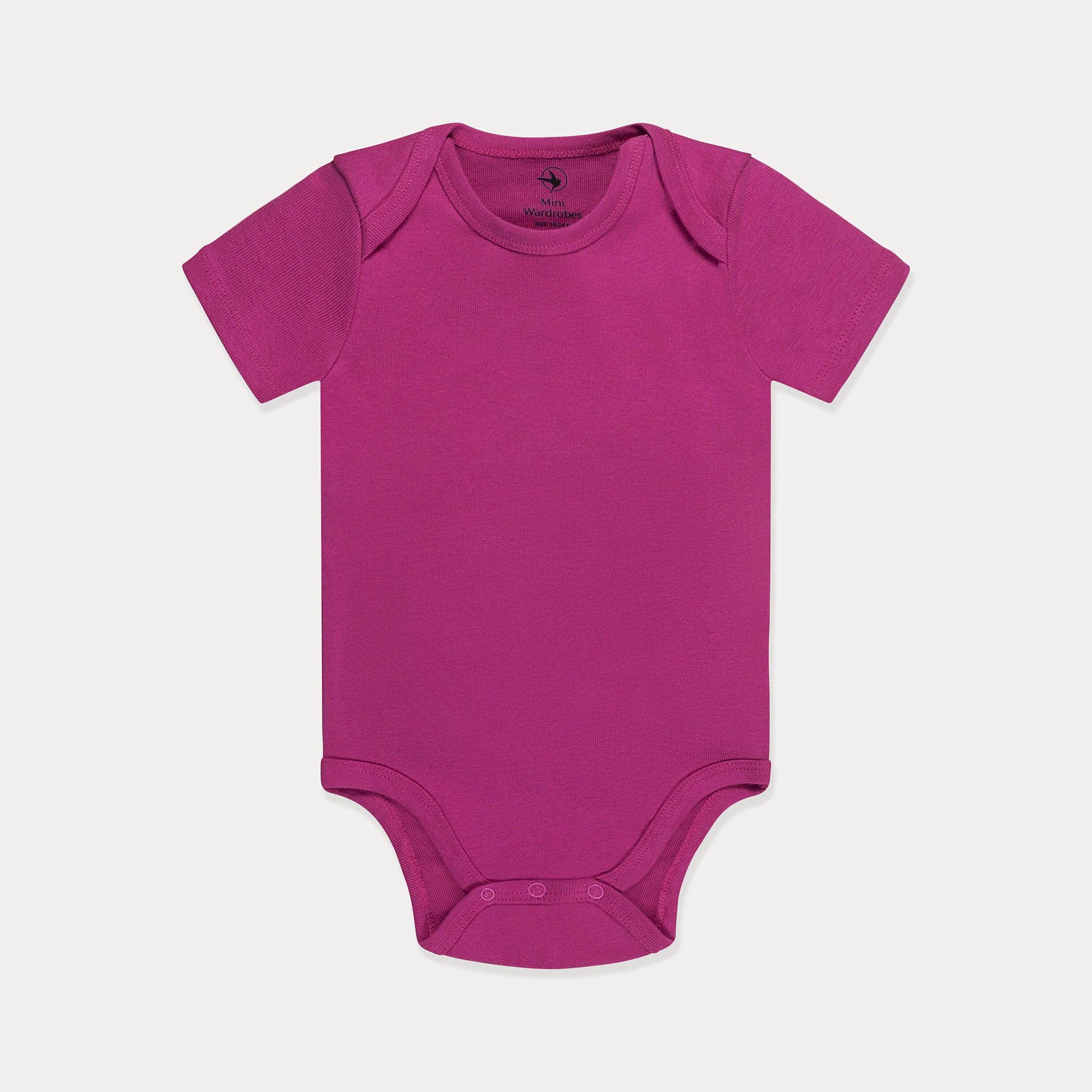 Mini Wardrobes - Wholesale Bodysuit (Non-Footed) - Baby - Infant Bodysuit, Soft Cotton - Rose Violet, Ambrosia Green