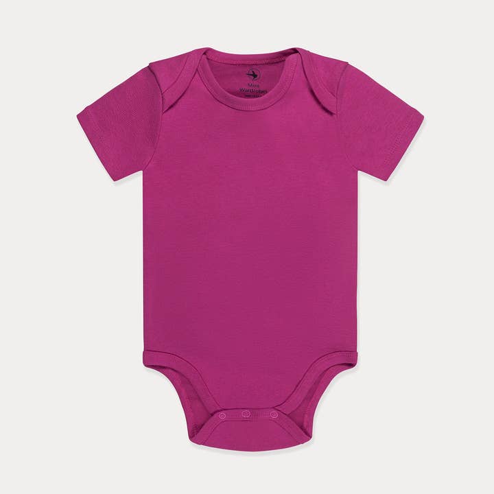 Mini Wardrobes - Wholesale Bodysuit (Non-Footed) - Baby - Infant Bodysuit, Soft Cotton - Rose Violet, Ambrosia Green0