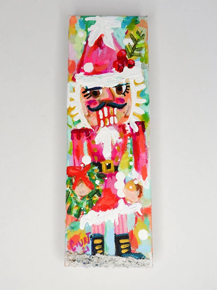Little Santa Nutcracker Decor Painting for wholesale by Court&Co.