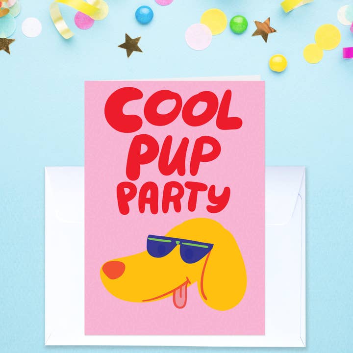 Cool Pup Party - Birthday Card for wholesale by Able And Game