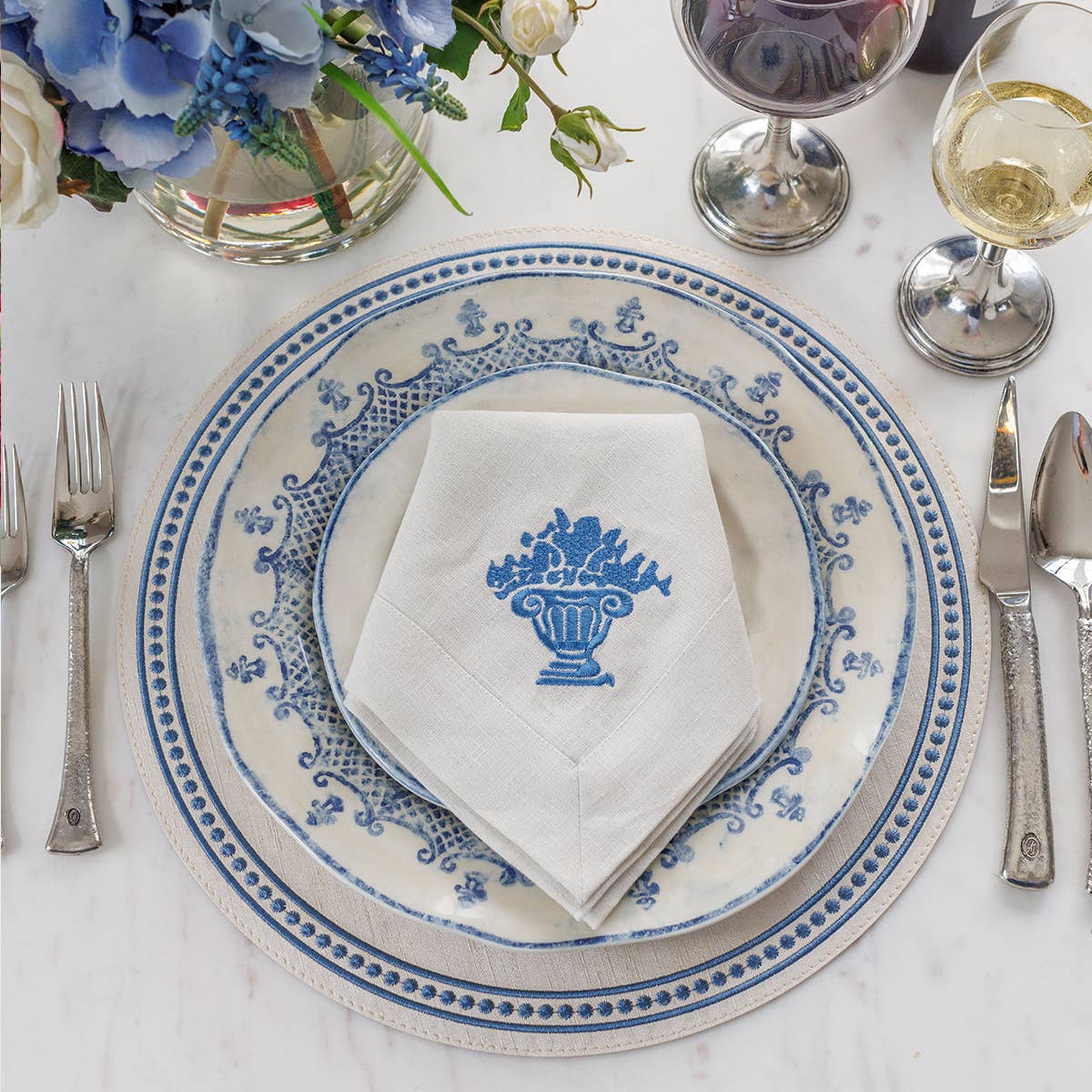 Arte Italica & Crown Linen Designs - Wholesale Placemat - Palermo Perla placemat - Uitverkoop0