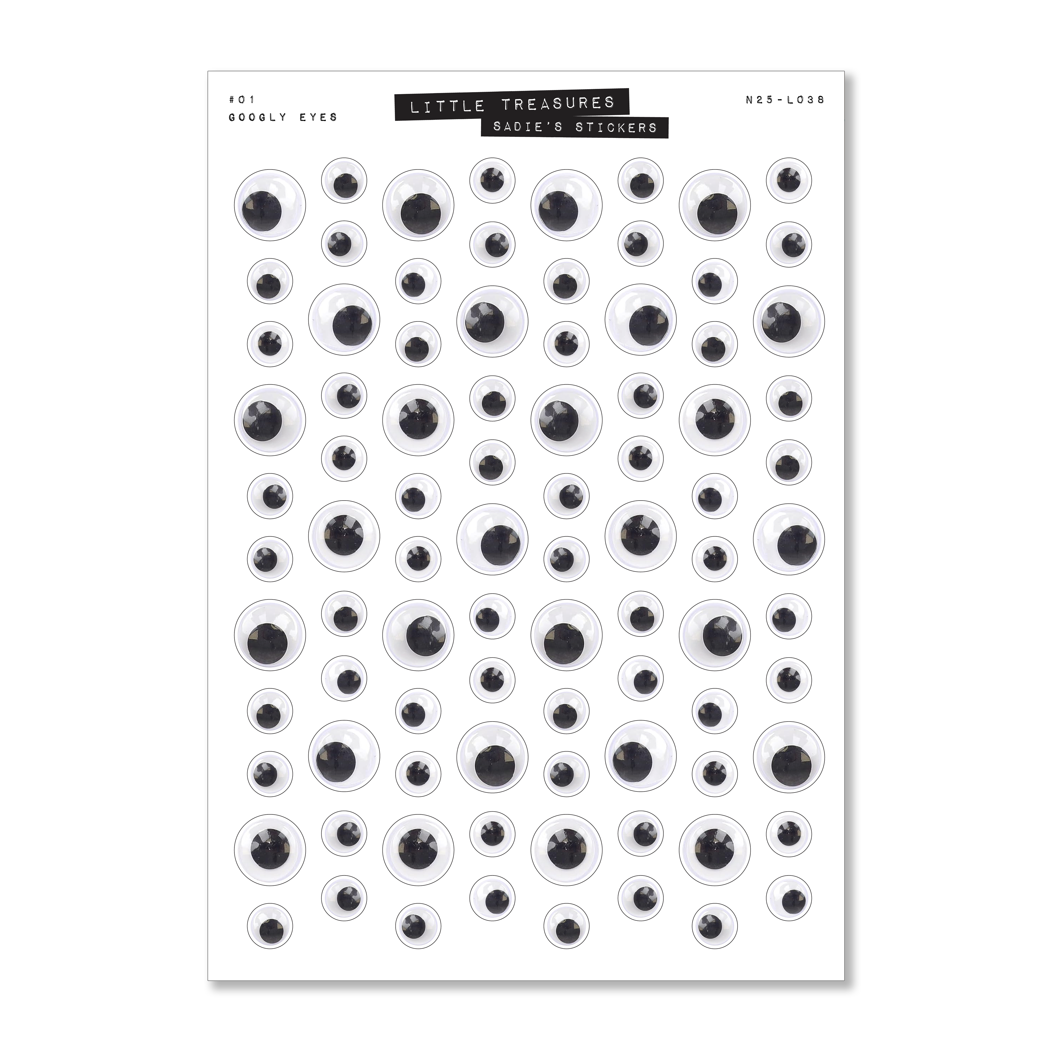 Sadie's Stickers – wholesale Klistermärke – Googly Eyes • Little Treasures Klistermärkesark0