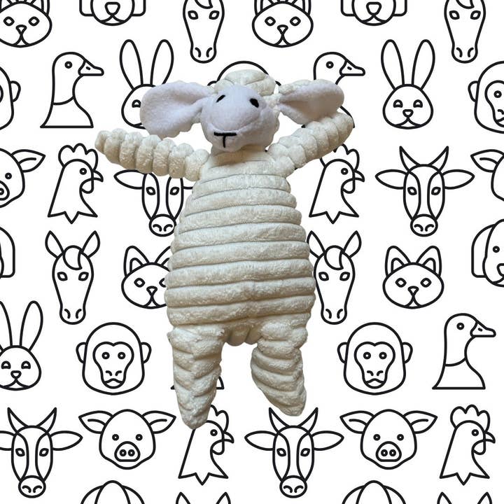 Jouet pour chien en forme d'agneau qui couine pour la vente par the king of hearts