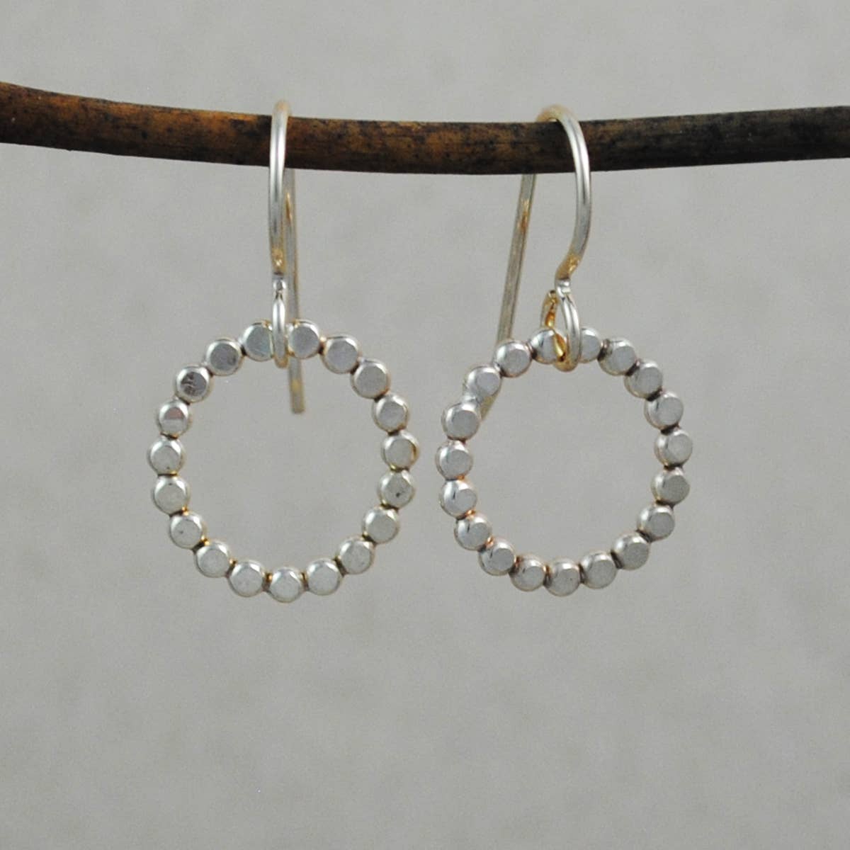 Cameron Kruse Designs - Wholesale Dangle Earrings - Small Beaded Circle Earrings - Gold-Filled