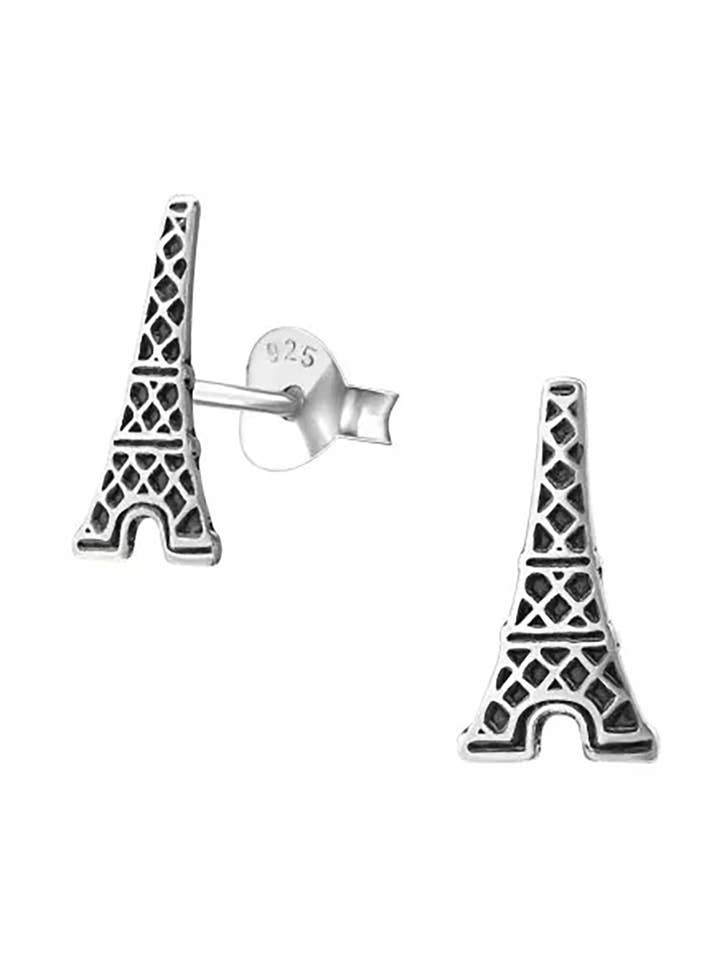 Sterling Silver Eiffel Tower Stud Earrings - SS for wholesale by Zoey Simmons