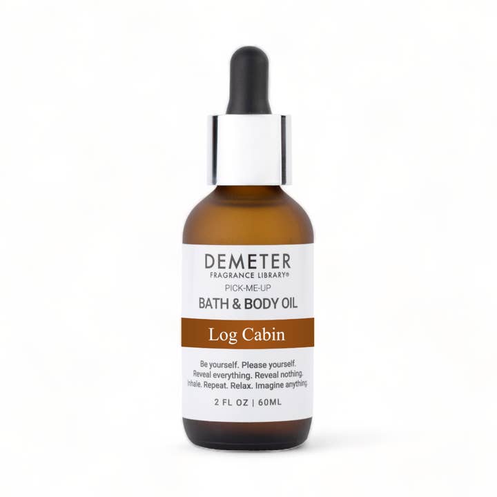 Log Cabin 2oz Bath & Body Oil for wholesale by Demeter Fragrance Library