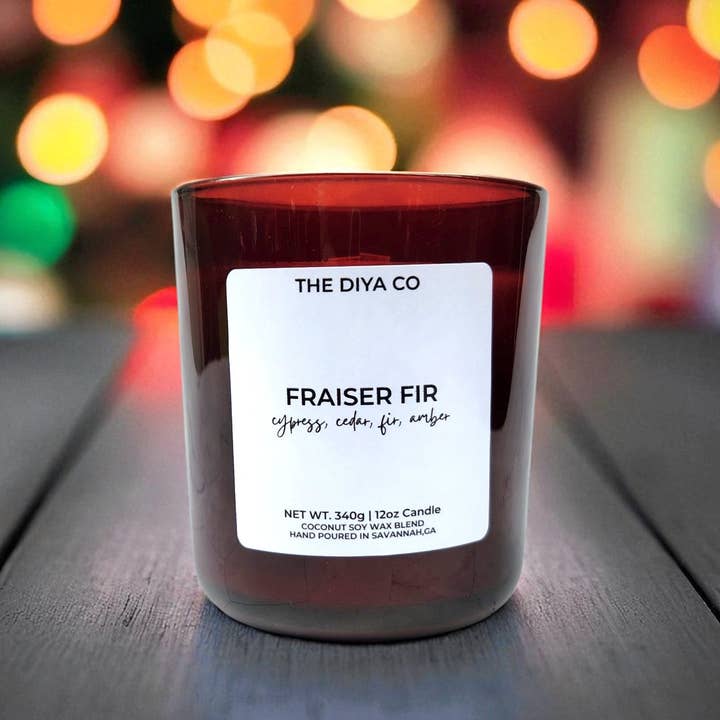The Diya Co - Wholesale Jar/Filled Candle - 12 oz Frasier Fir| Coconut Soy Candle0