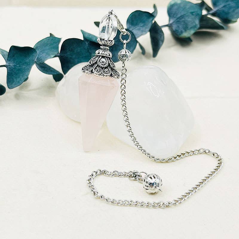 GemMeet - Vente Pierre et cristal de spiritualité - Pendule à esprit hexagonal pyramidal en forme d'œil de tigre en améthyste7