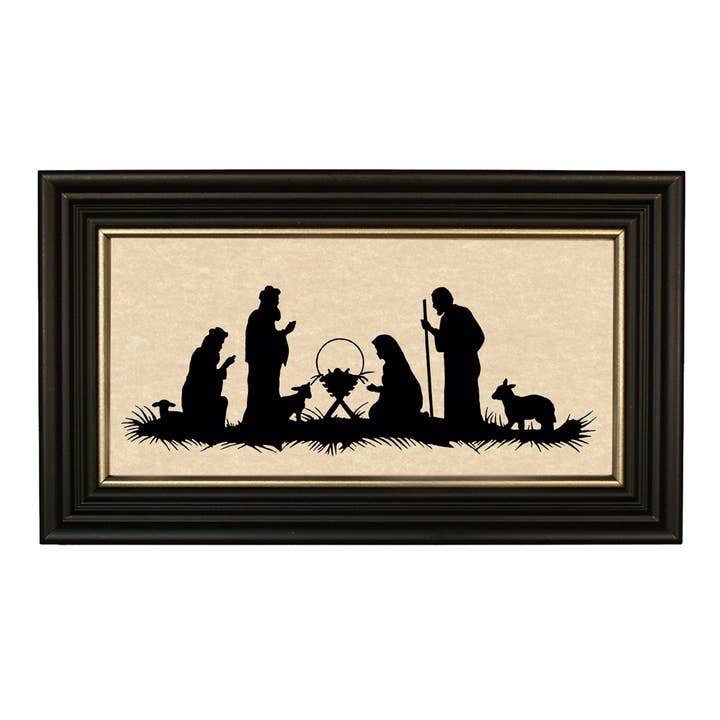 Christmas Nativity Vintage Paper Cut Silhouette for wholesale by Madison Bay Co. - Historical Home Decor Reproductions
