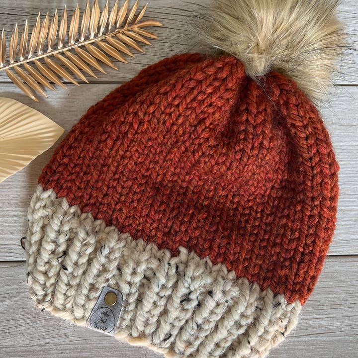 Willow And The Wolf Co - Venta al por mayor Gorro de lana - Mujer - Gorro Pumpkin Spice. PSL. Gorro de punto para mujer Gorro de punto
