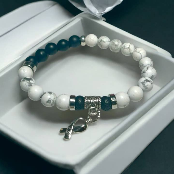 Concienciación sobre el Cáncer en Blanco y Negro para venta al por mayor de Supr Nova Wrists