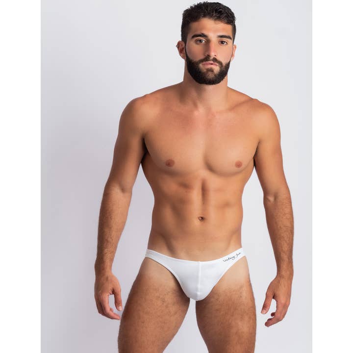 Micro Briefs - White - Mini low-rise briefs for wholesale by Walking Jack