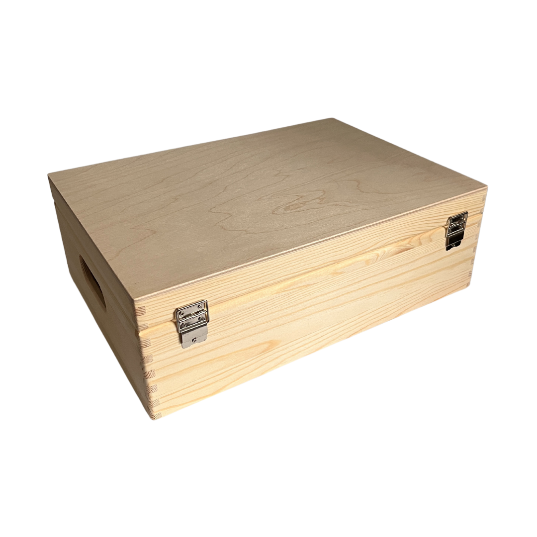 Kinderkoffertjes.nl – Großhandel Dekoschachteln – Große Aufbewahrungsbox aus Buchenholz mit einer Lage3