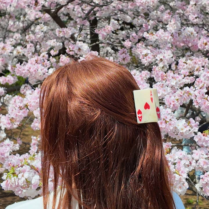 Solar Eclipse - Wholesale Hair Clip - Women's - Hand-painted Mini Ace of Heart Claw Hair Clip 2