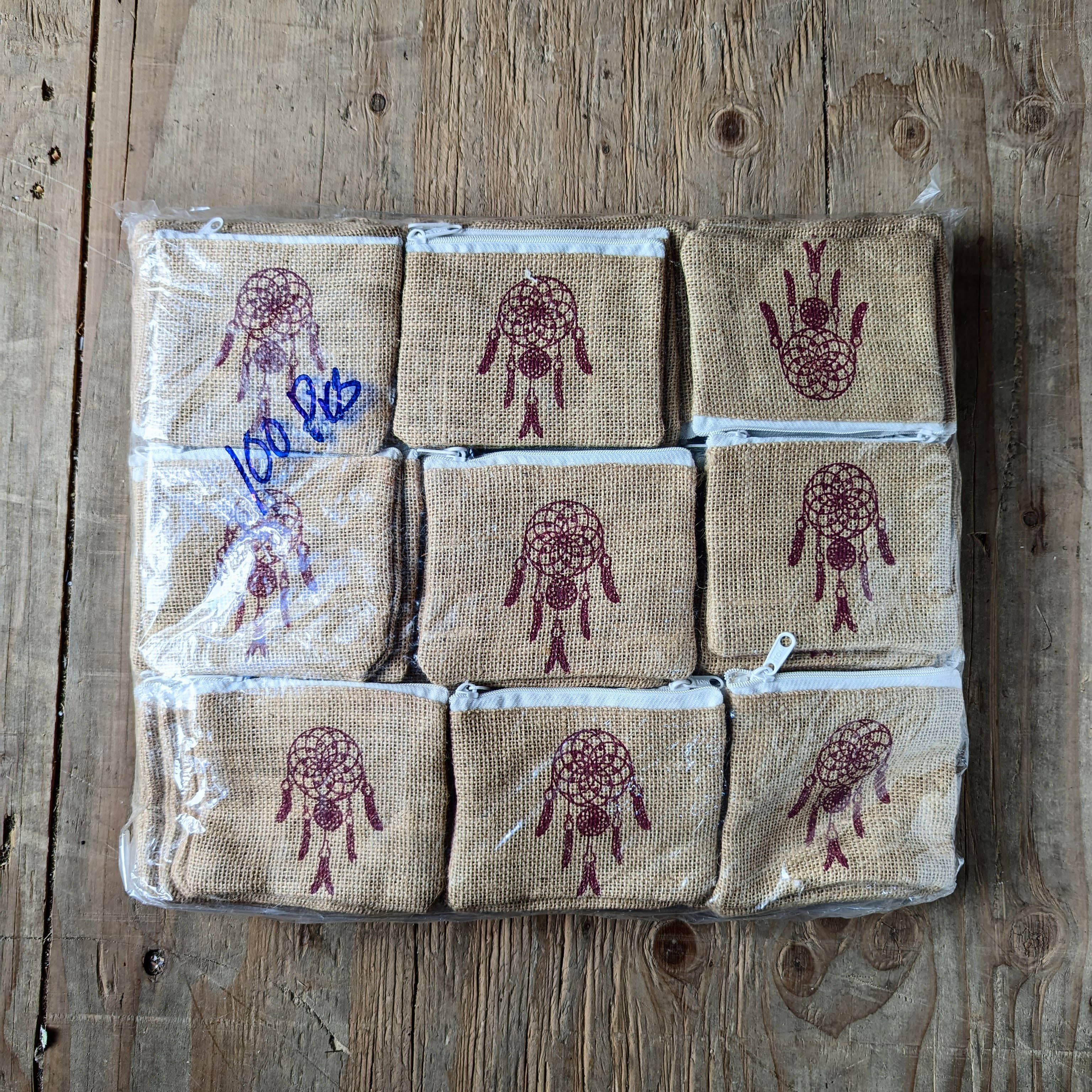 Tenzing Collections – wholesale Presentpåse – Tenzing Collections - 100-pack återvunna siden- och jutesäckar med dragsko eller dragkedja för gåvor3