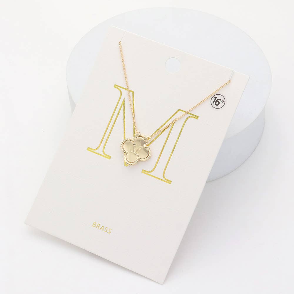 Sensibling Corp. - Wholesale Pendant/Charm Necklace - Quatrefoil Initial I Pendant Necklace
14