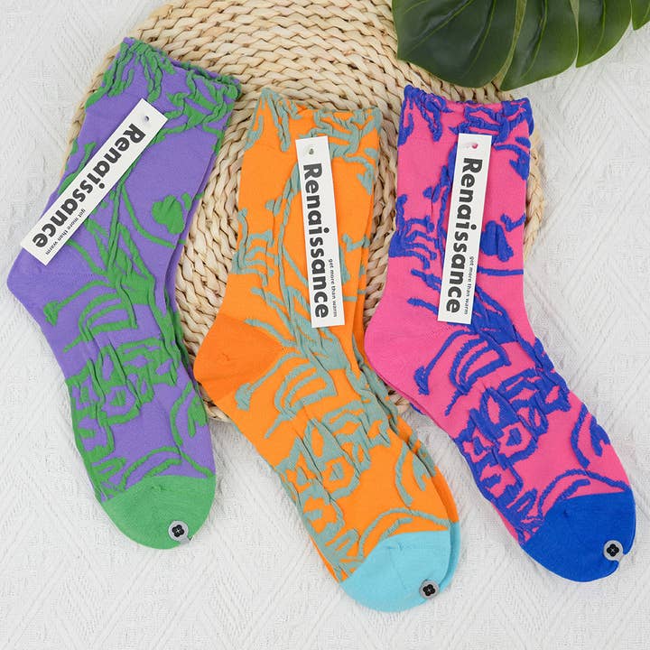 Geometric Pattern Socks For Women for wholesale by Tourtiwi