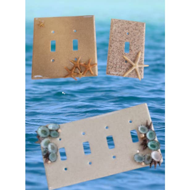 Beachy Seashells Light Switch Electrical Plates Covers for wholesale by Shell We Sea Designs