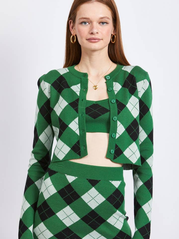 ARGYLE MÖNSTER BESKURNA CARDIGAN för wholesale av Emory Park