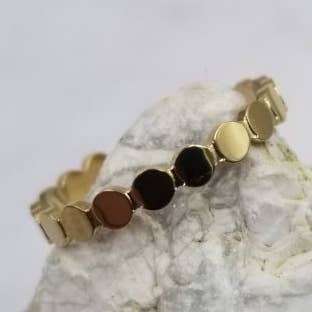 The Pretty Jewellery - Wholesale Band/Stacked Ring - 18K Gold Filled Coin Hammered Disc Stacking Ring0