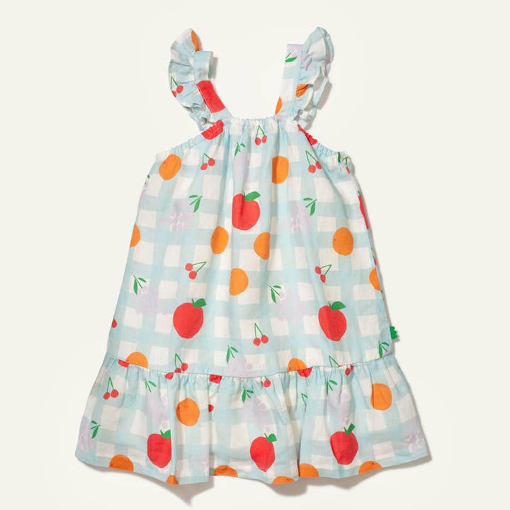 Linen Picnic Kid Ruffle Dress for wholesale by Mon Coeur