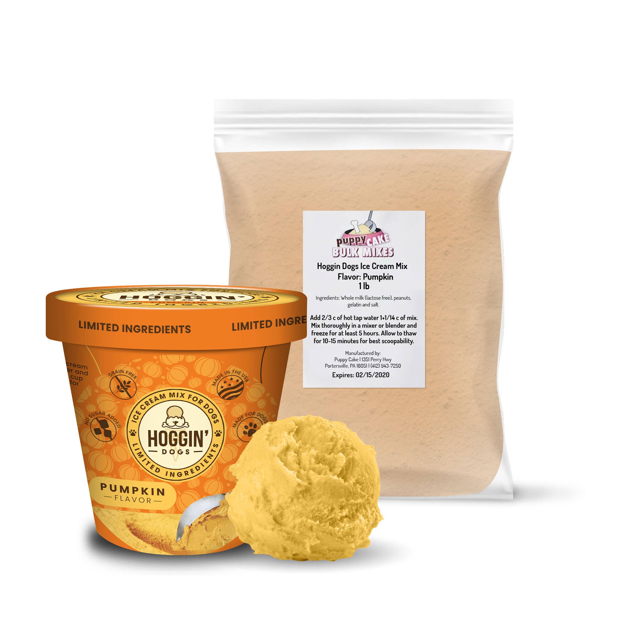 Puppy Cake LLC - Wholesale Pet Treats - Dog - Bulk Hoggin' Dogs Ice Cream Mix - 1lb. Bag2