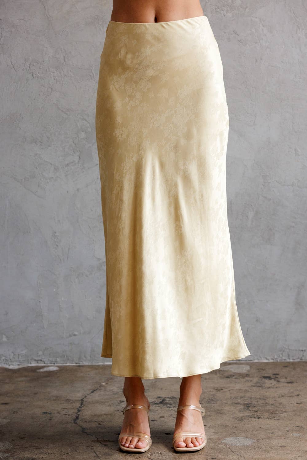 STORIA - Vente Jupe – femme - JS5578-3-JUPE MIDI EN JACQUARD FLORAL SATINÉE10