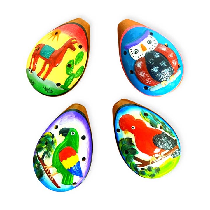 Animal Relief Design Peruansk Lerflöjt Visselpipa för wholesale av Sanyork Fair Trade