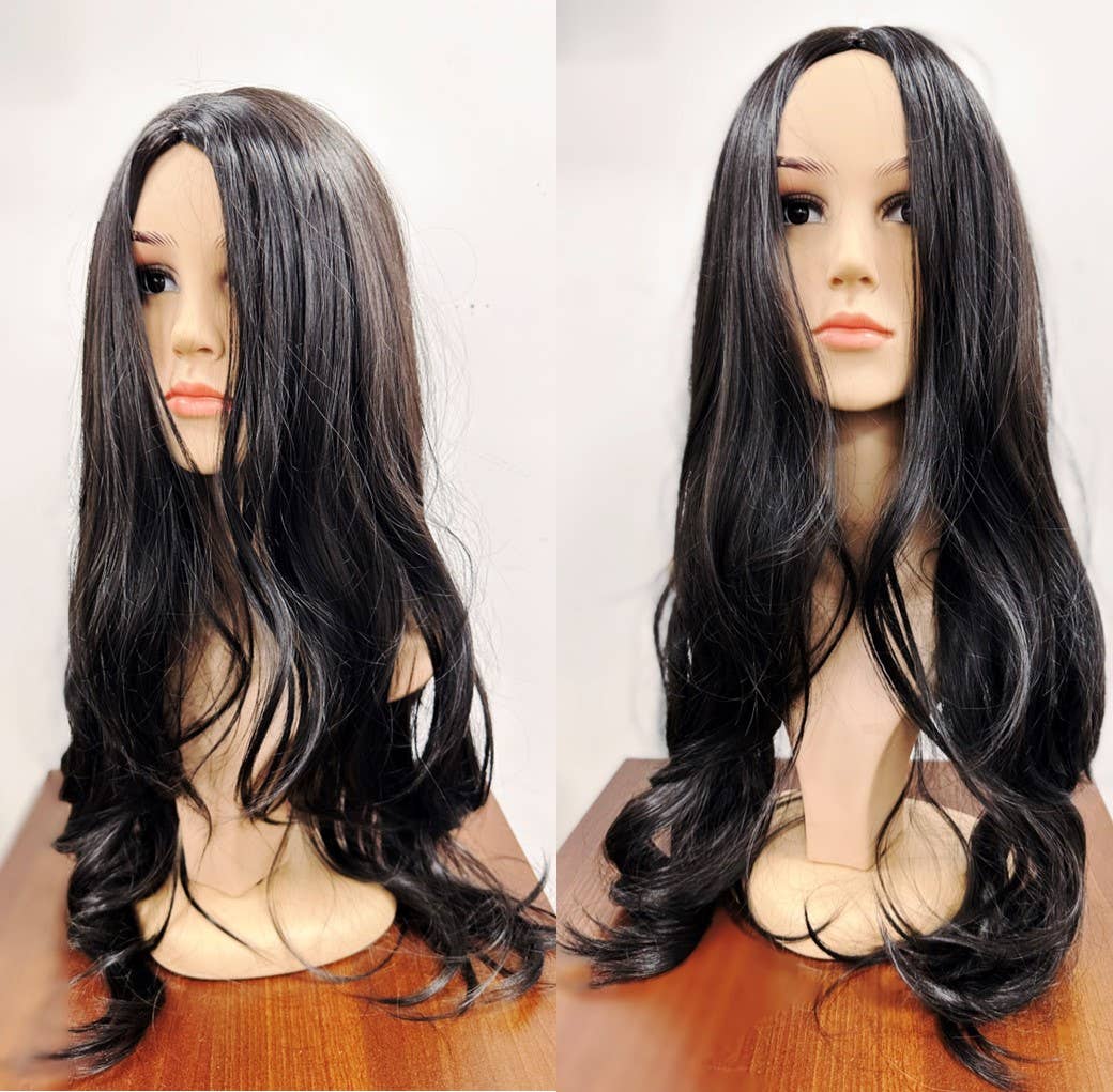 Stylex Party - Wholesale Hair Extensions - Black Long Curly Wig Thick Heat Resistant Wig1