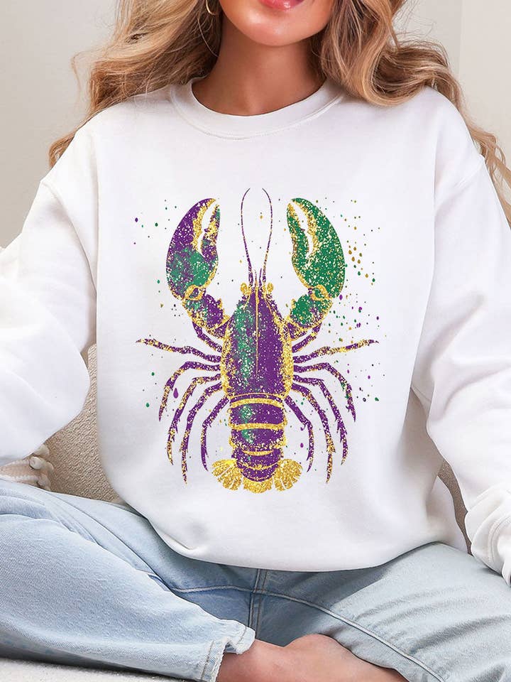 Glitzy Gras Crawfish Heavy Blend Crew Sweatshirt for wholesale by Wholesale Accessory Market