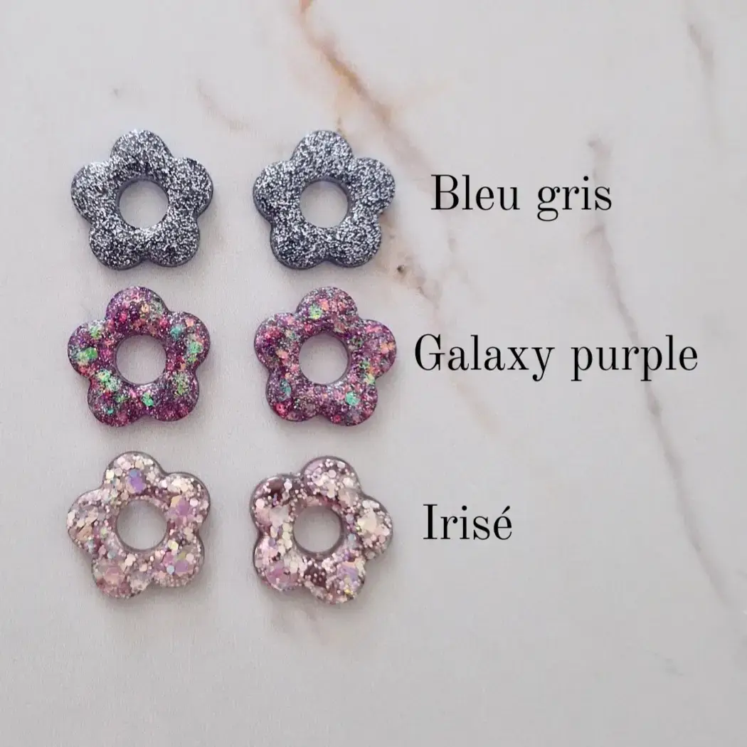 Les Noeuds de Maman - Vente Pince à cheveux – femme - Fleurs pour créole SEULES (sans créoles) couleurs au choix3