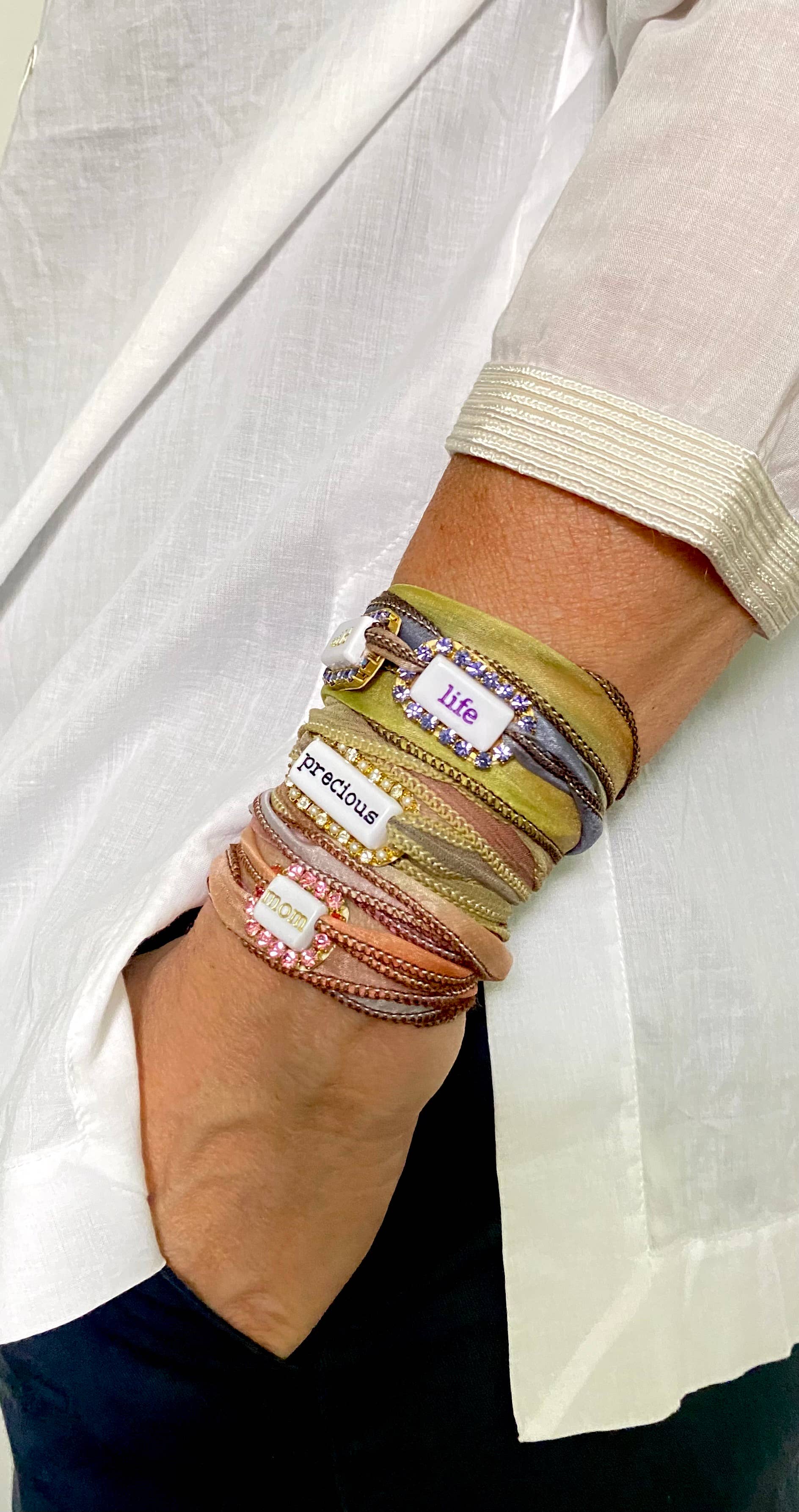 Tezeè - Wholesale Woven/Braided Bracelet - “WORDS” silk bracelet2