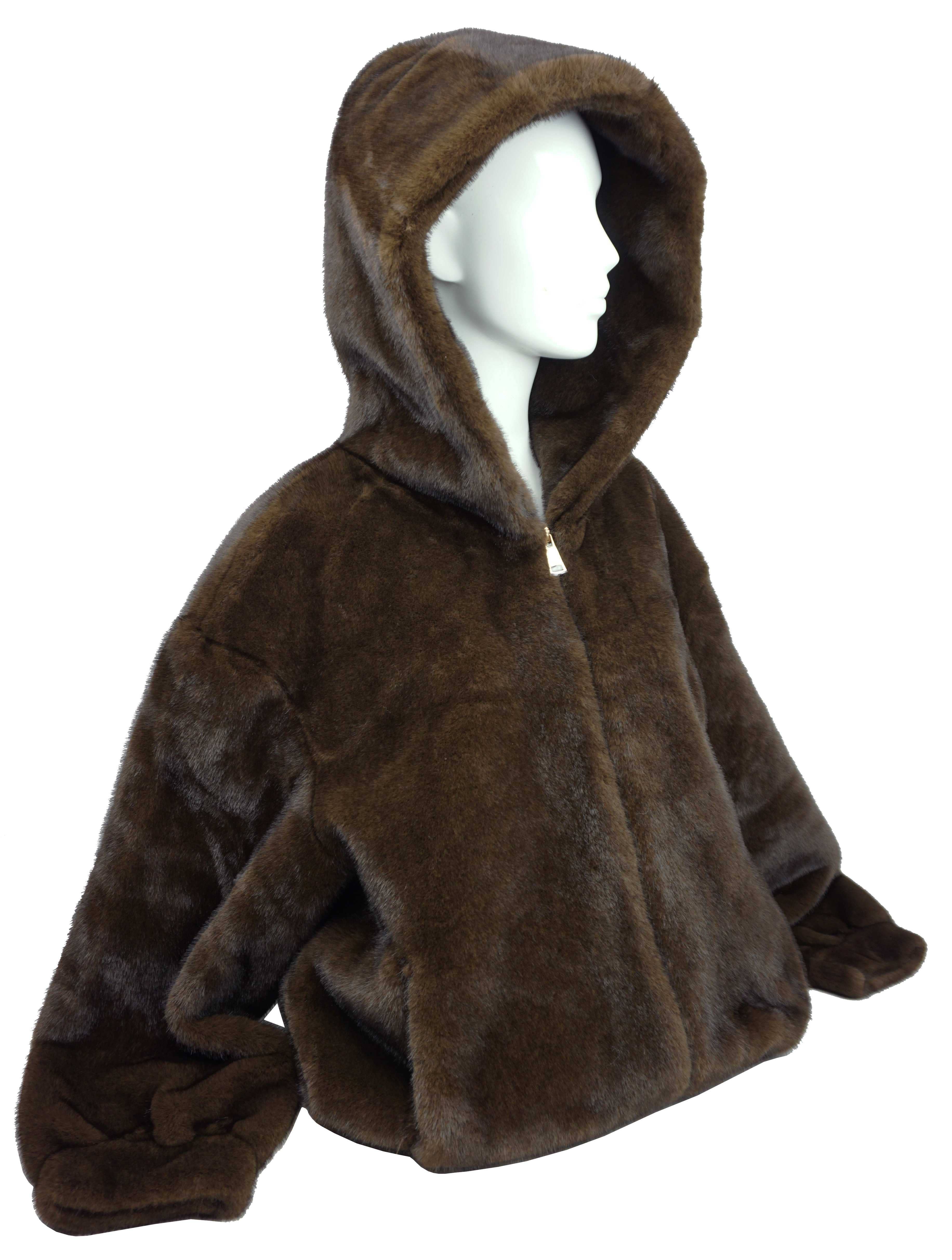 Anais - Wholesale Jacket - Women's - Faux fur hooded jacket MT09010