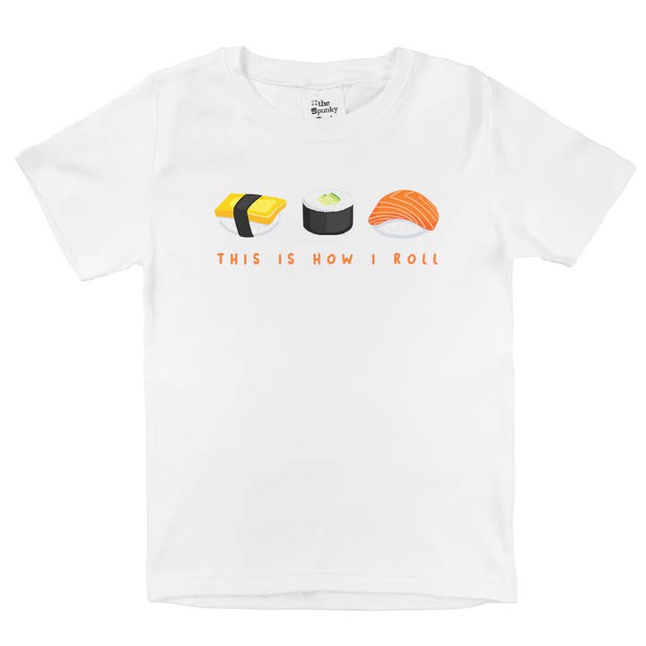 How I Roll Sushi Organic Cotton Baby Bodysuit Toddler Shirt for wholesale by Spunky Stork