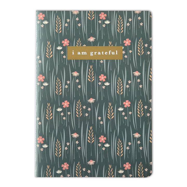 Wildflowers Floral "I Am Grateful" Jotter Notebook (B6) for wholesale by Maylay Co.